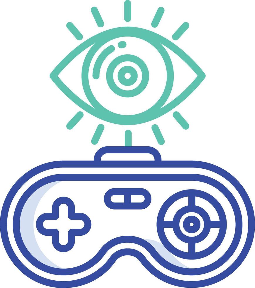 gamepad outline color illustration vector