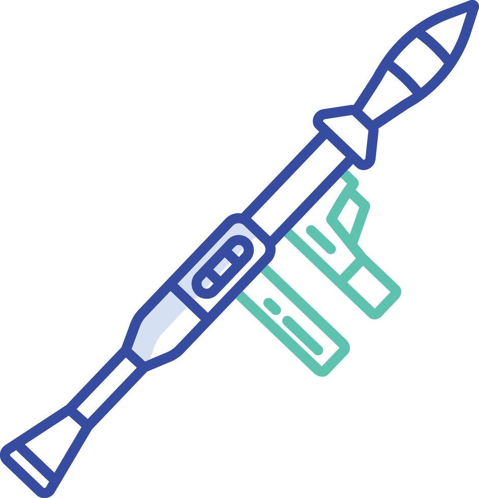 rocket launcher outline color illustration vector