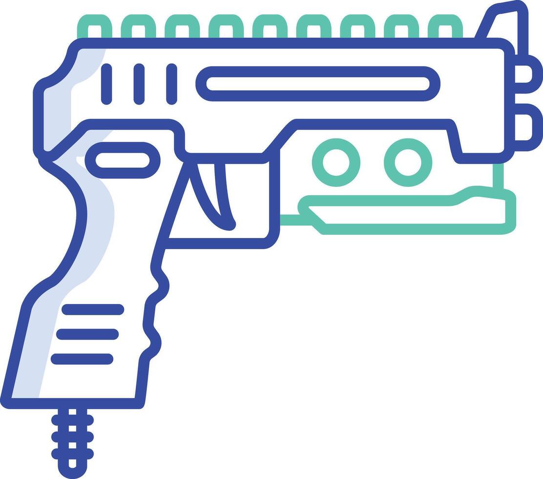 Gun outline color illustration vector