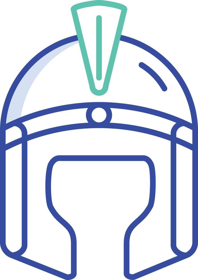 Greek helmet outline color illustration vector
