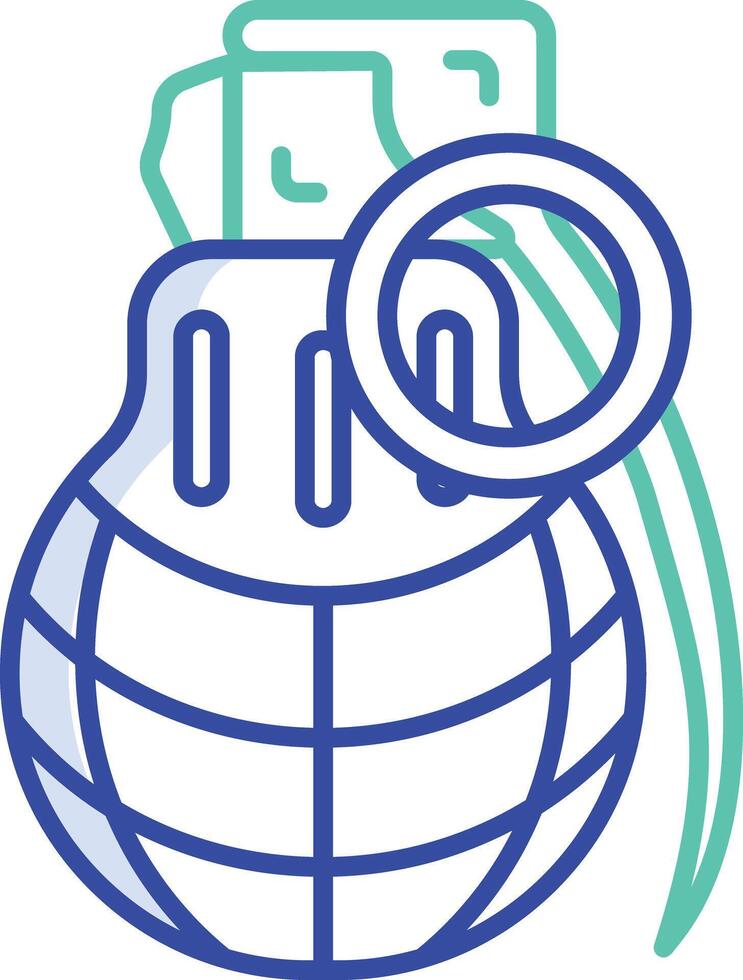 Grenade outline color illustration vector
