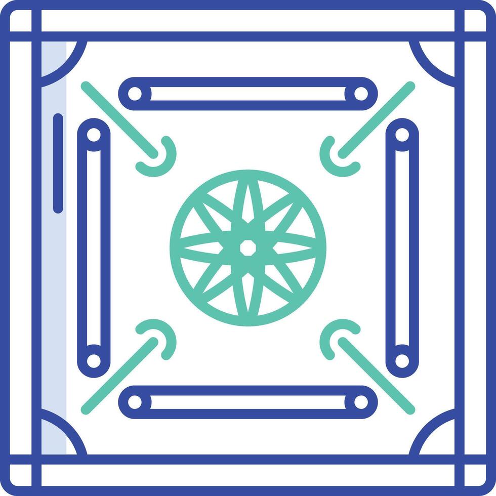 carrom board outline color illustration vector