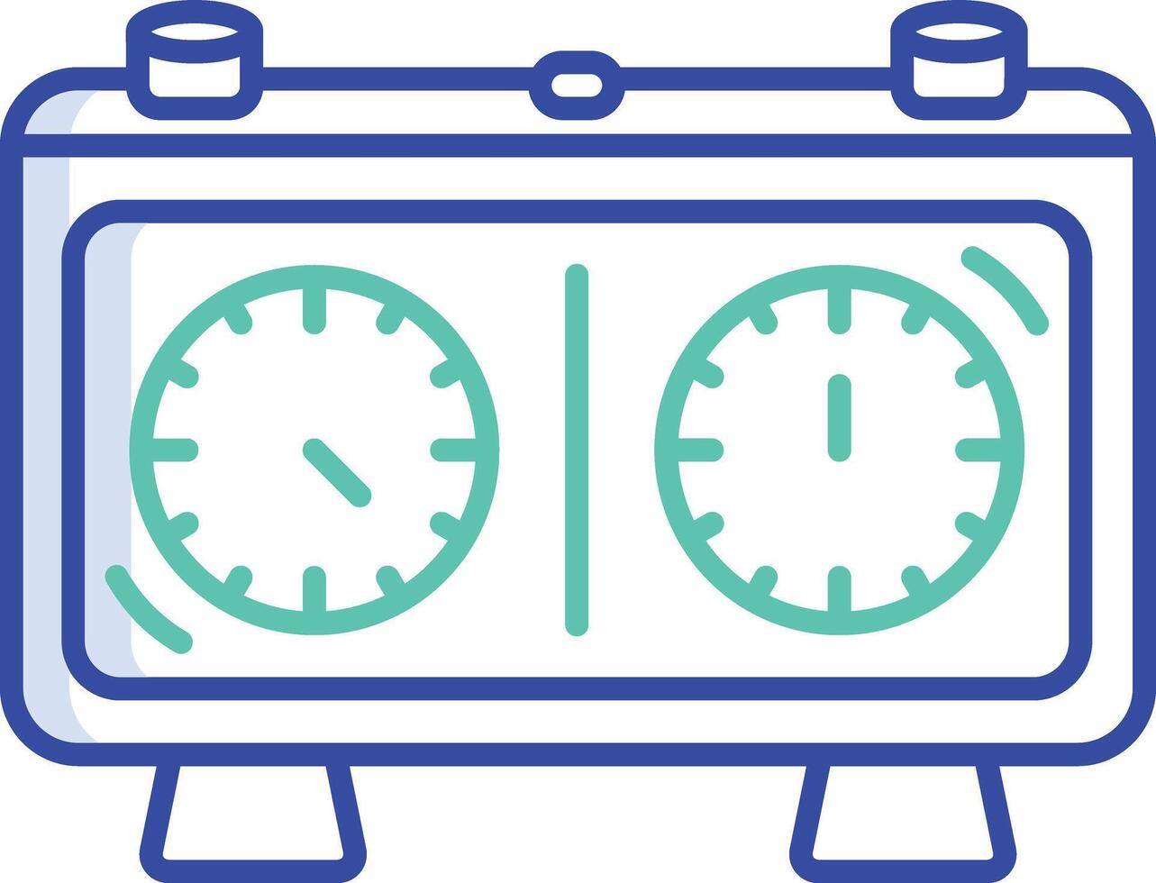Chess clock outline color illustration vector