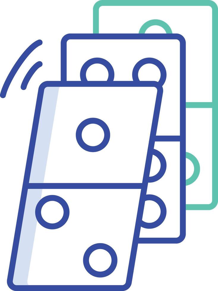 Dominos outline color illustration vector