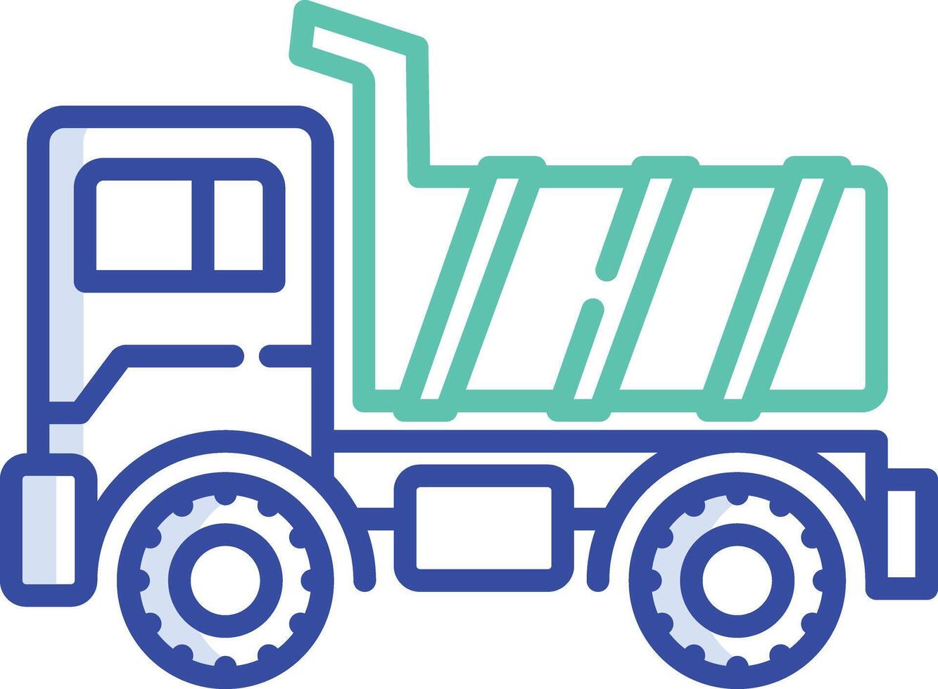 Loading truck outline color illustration vector