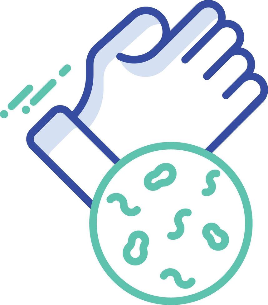 Virus on Hand outline color illustration vector