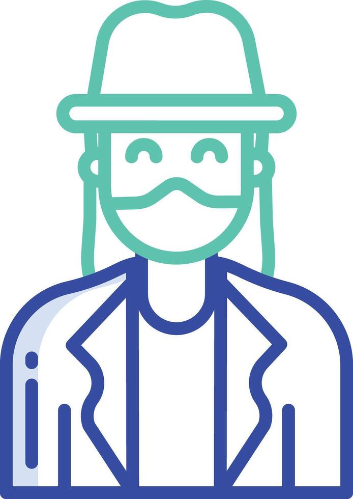 robber woman outline color illustration vector