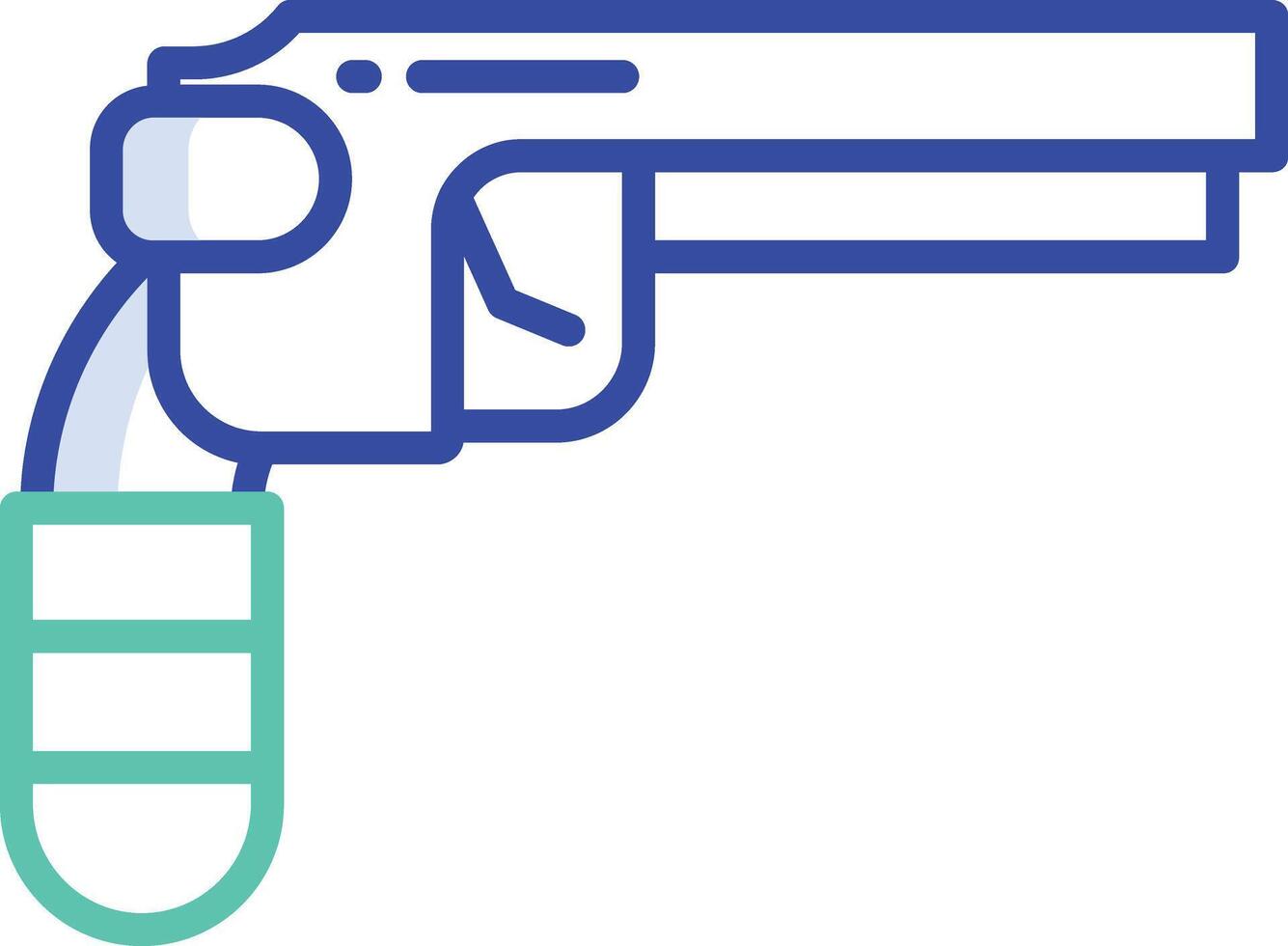 Gun outline color illustration vector