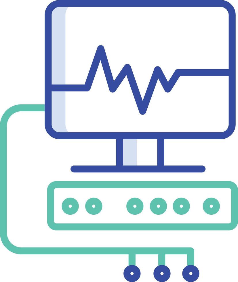 Ecg Machine outline color illustration vector