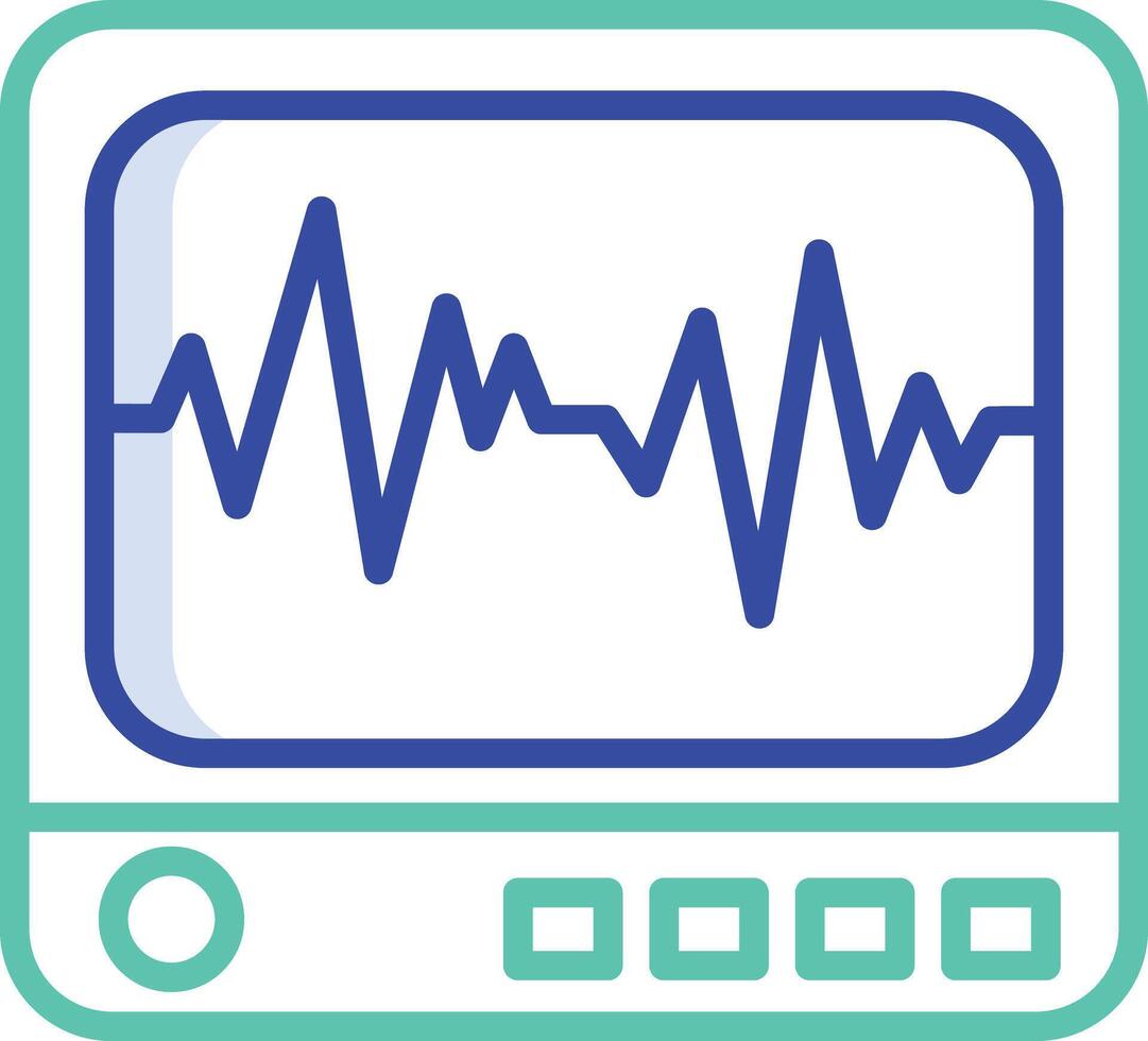 icu monitor outline color illustration vector