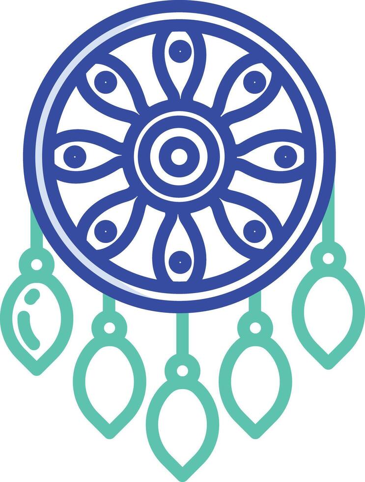 Dream Catcher outline color illustration vector