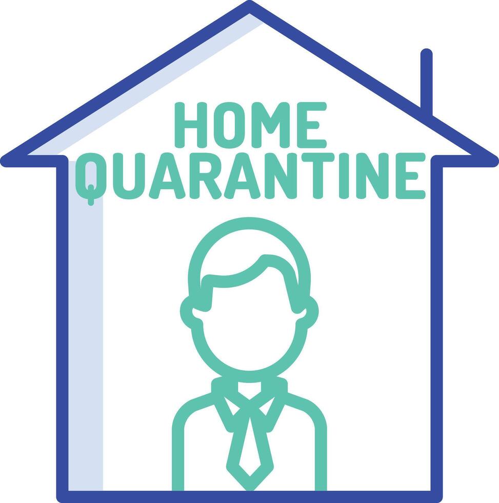Home quarantine outline color illustration vector