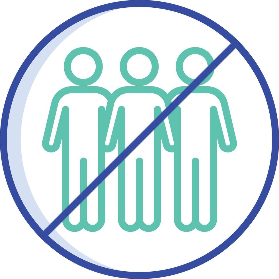 Ban Group outline color illustration vector