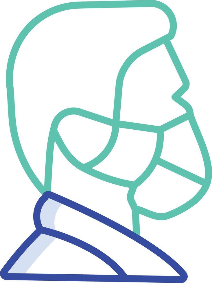 Male With Mask outline color illustration vector