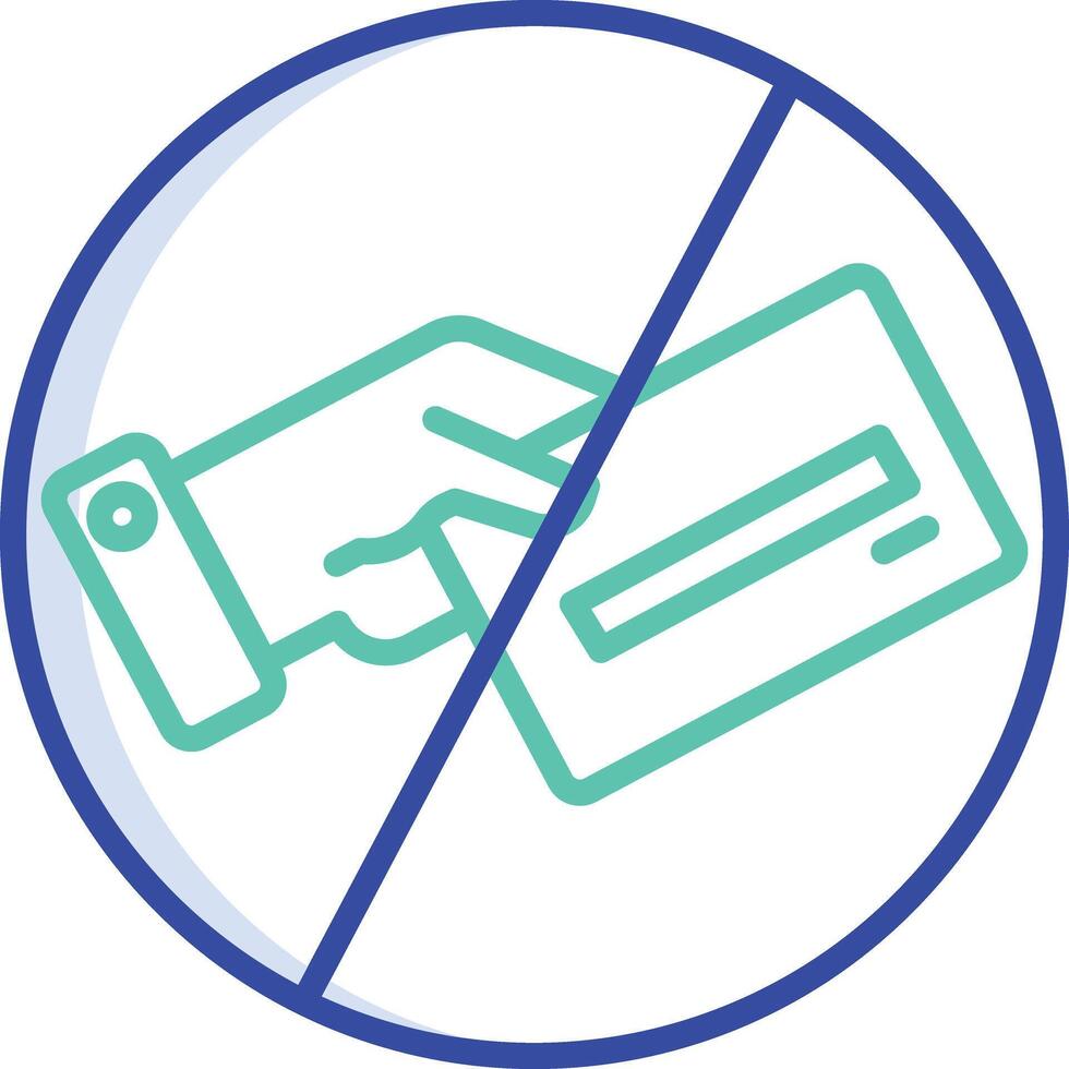 No Card outline color illustration vector