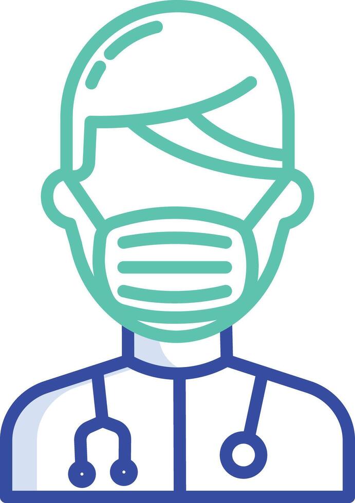 Doctor outline color illustration vector