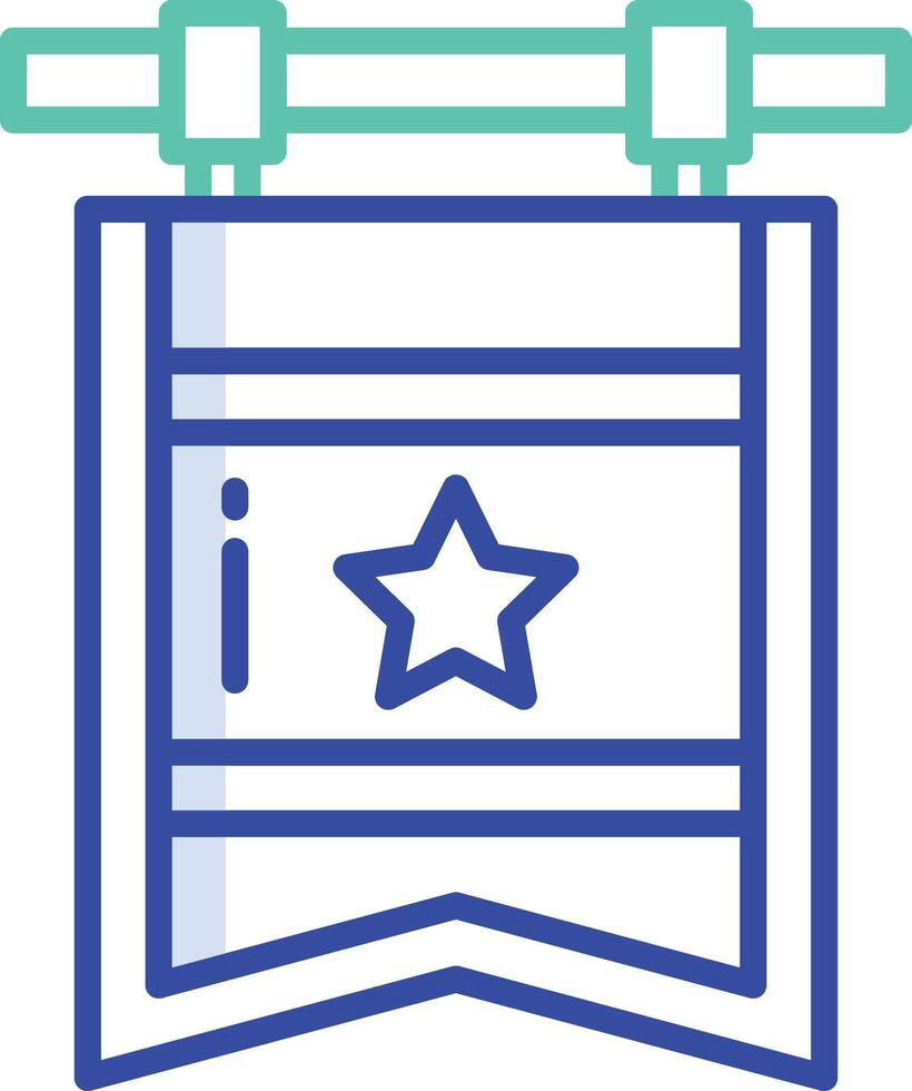Flag outline color illustration vector