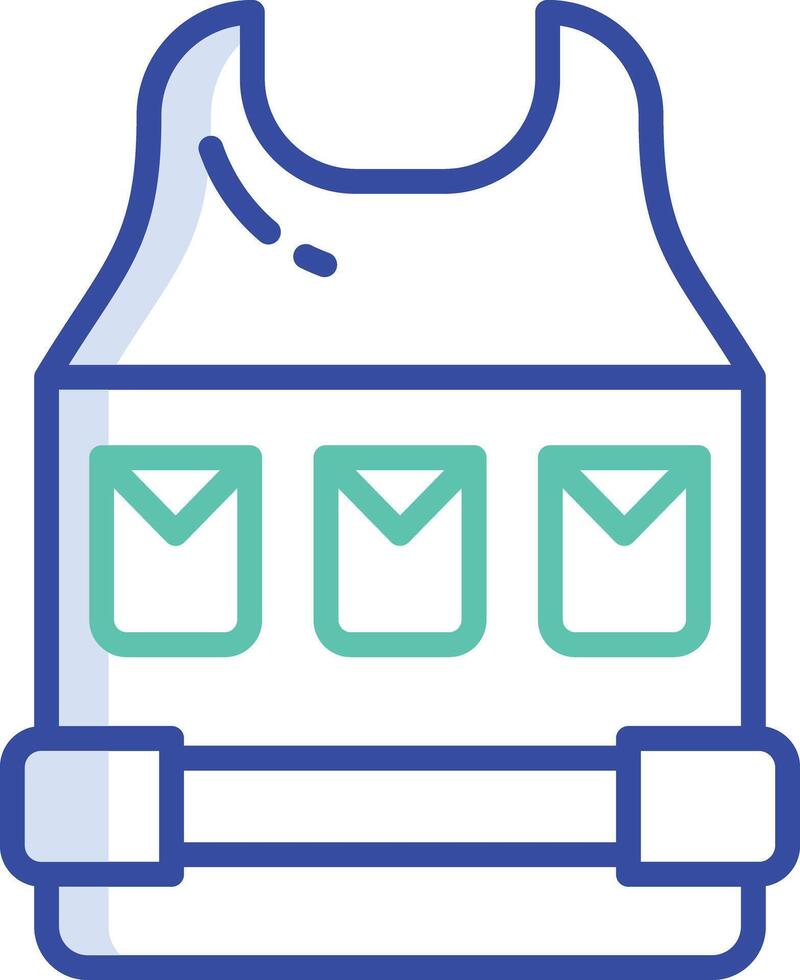Bulletproof outline color illustration vector