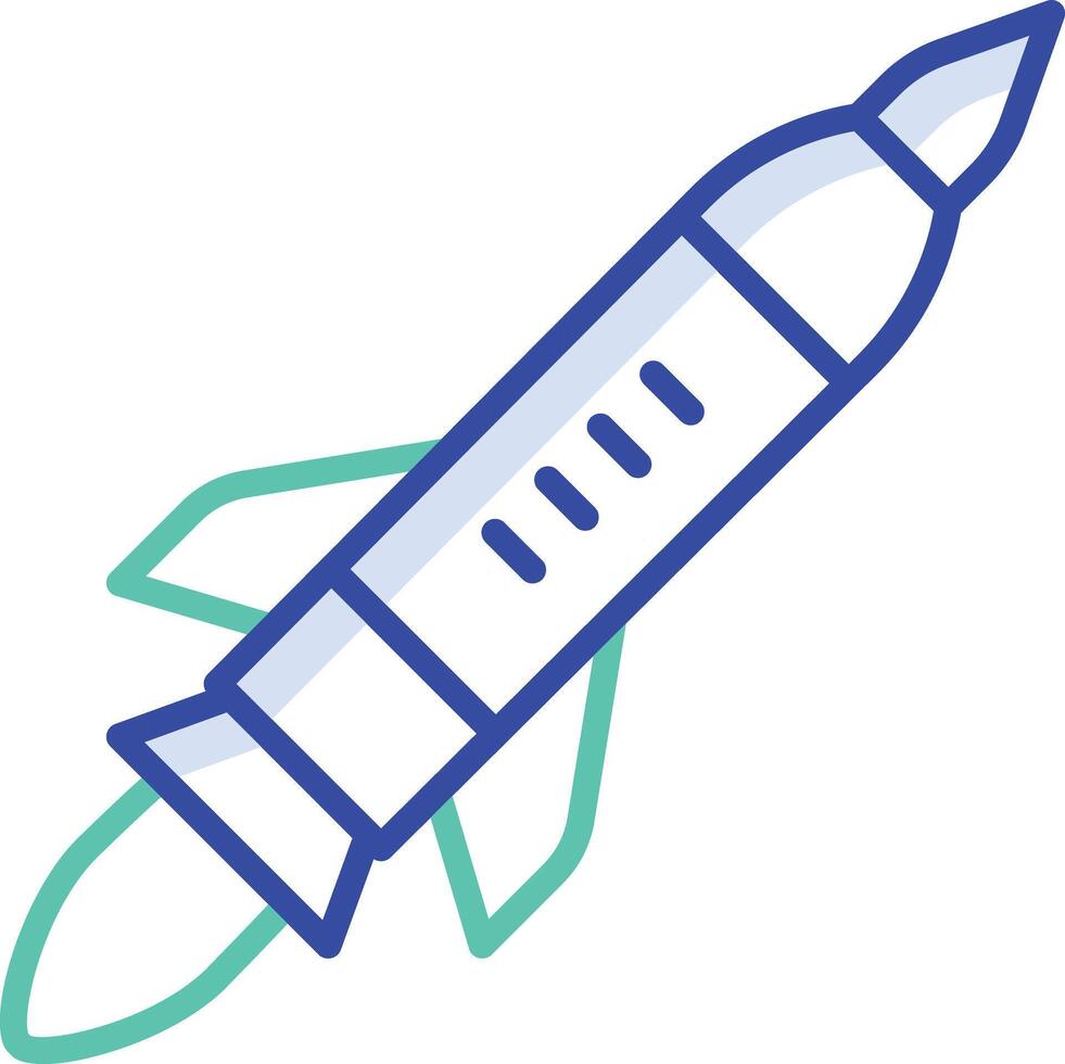 Rocket outline color illustration vector