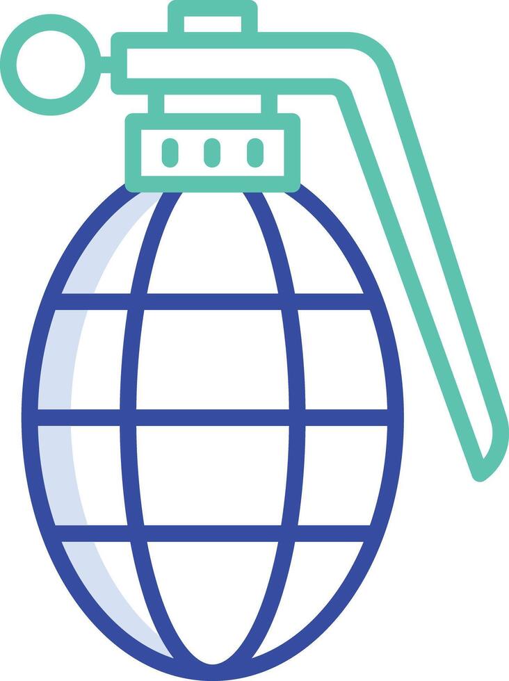 Hand Grenade outline color illustration vector