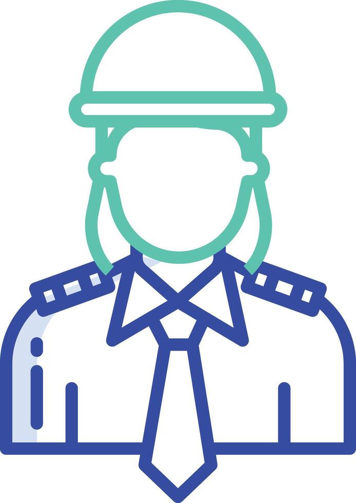 officer outline color illustration vector