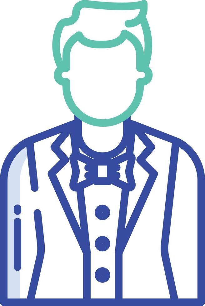 Groom outline color illustration vector