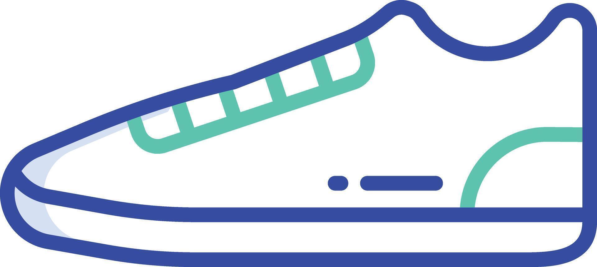 Sneaker shoe outline color illustration vector