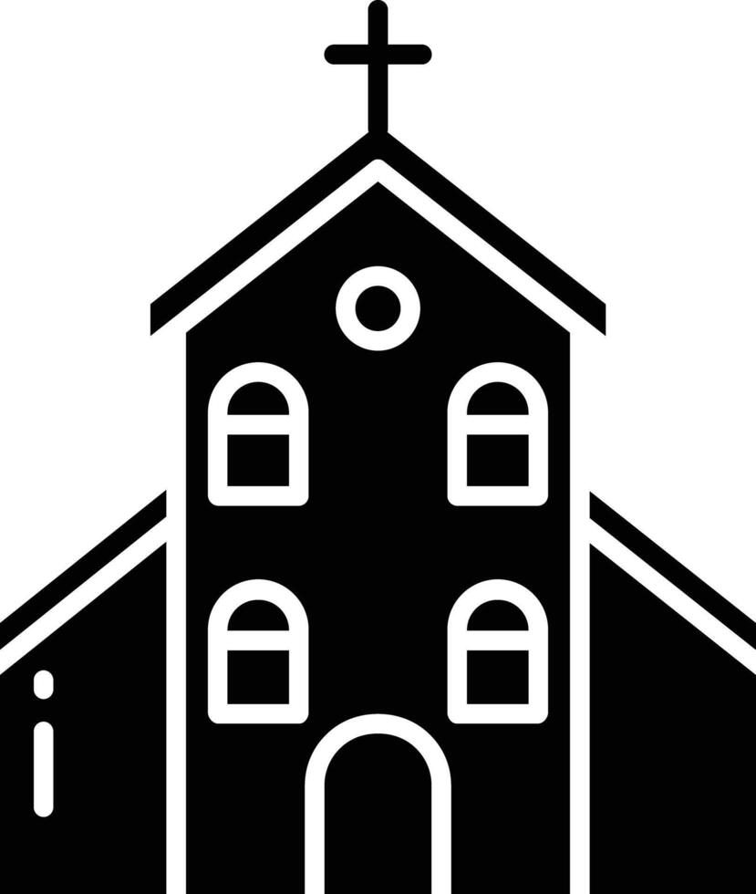 Church solid glyph illustration vector
