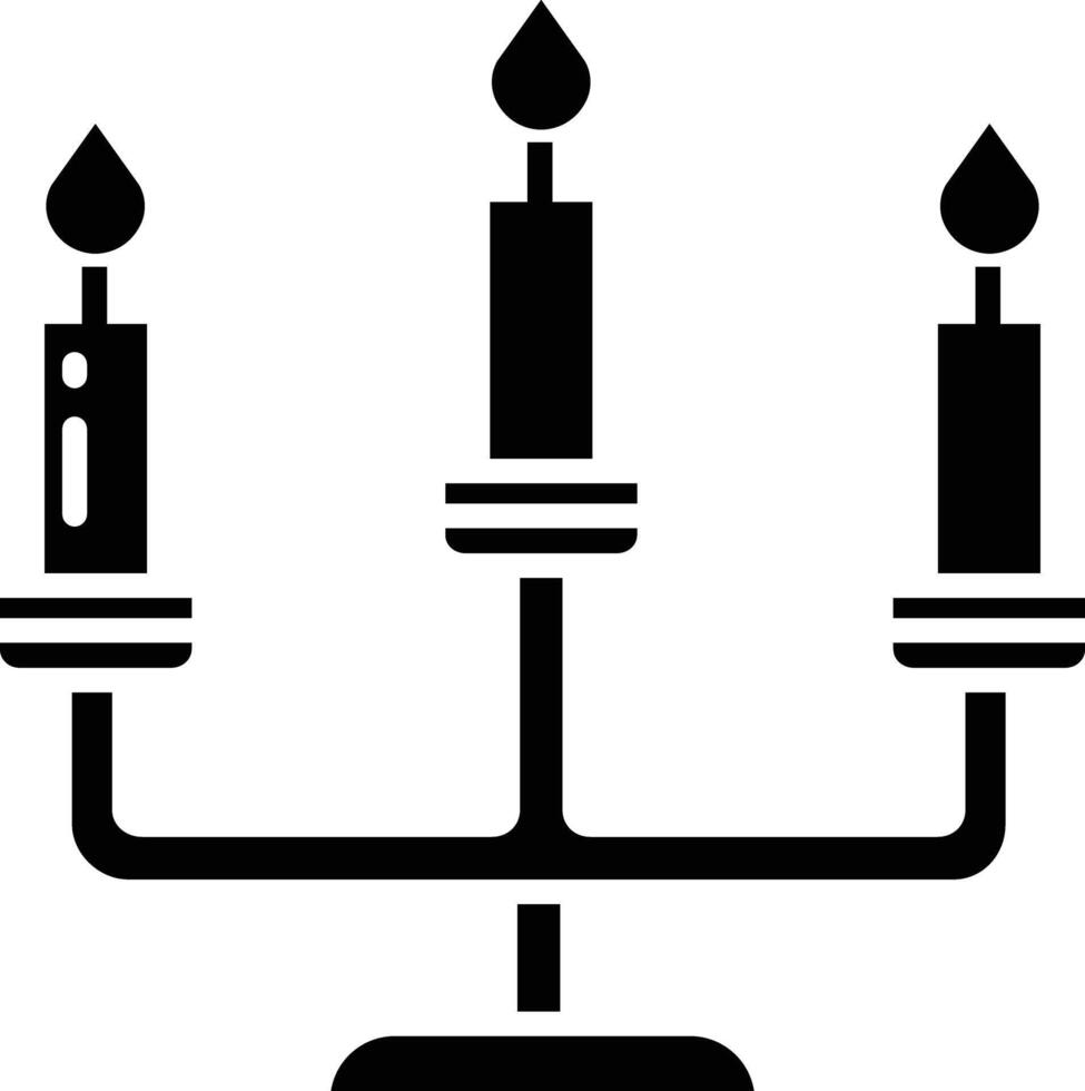 Candles solid glyph illustration vector