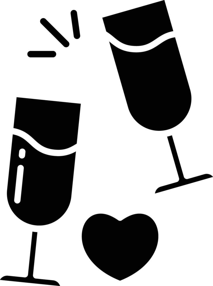 Wine Glass solid glyph illustration vector