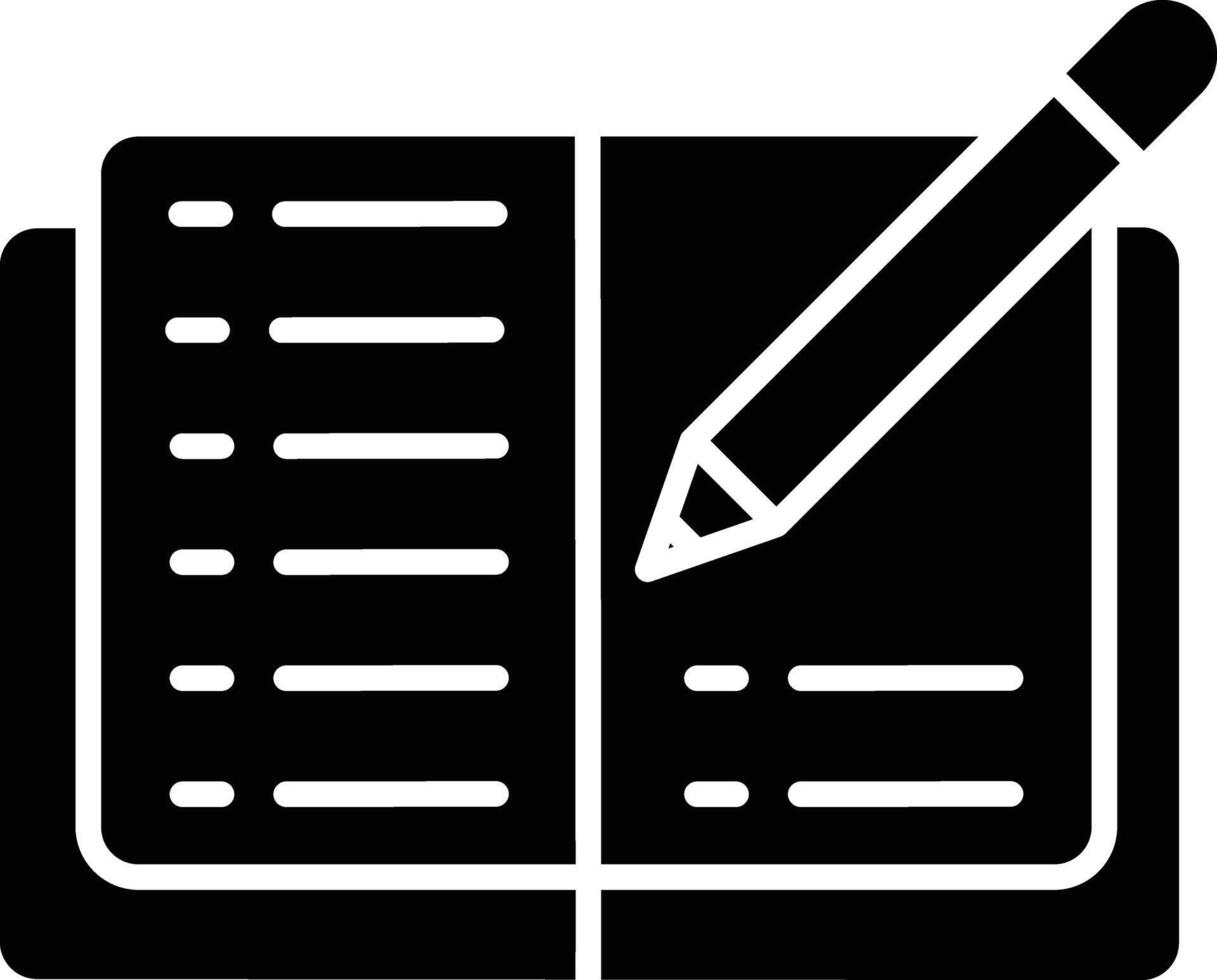 Open Book solid glyph illustration vector