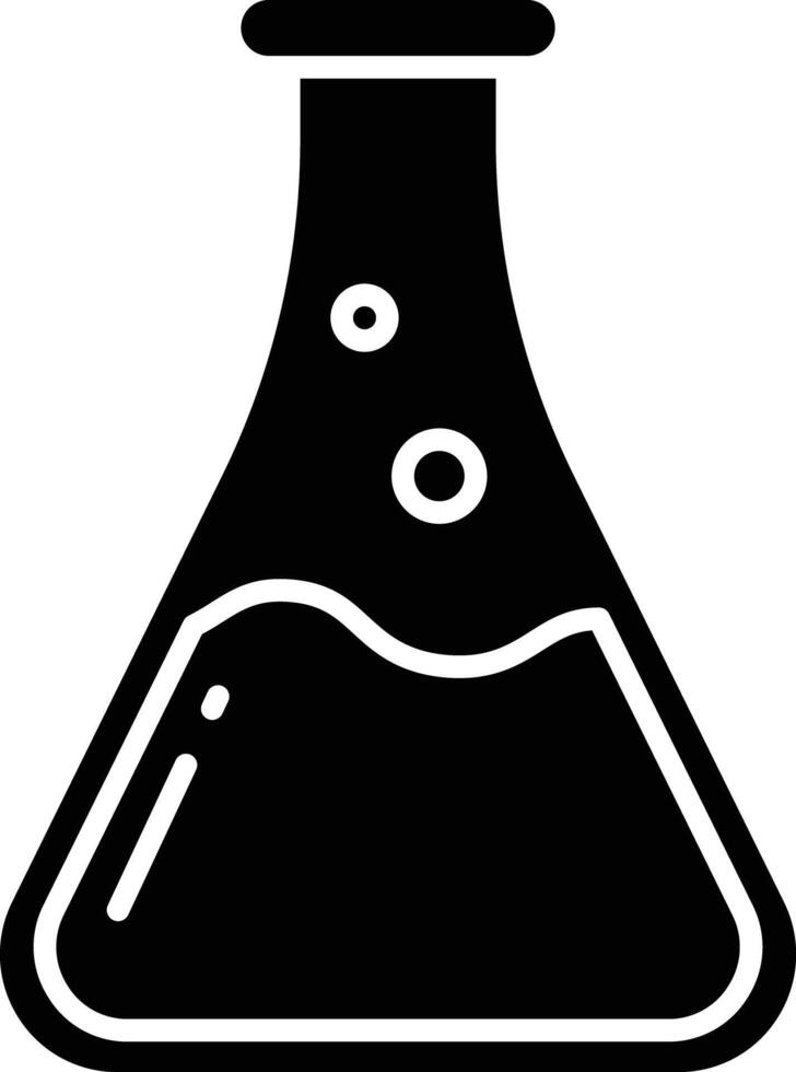 Chemistry flask solid glyph illustration vector
