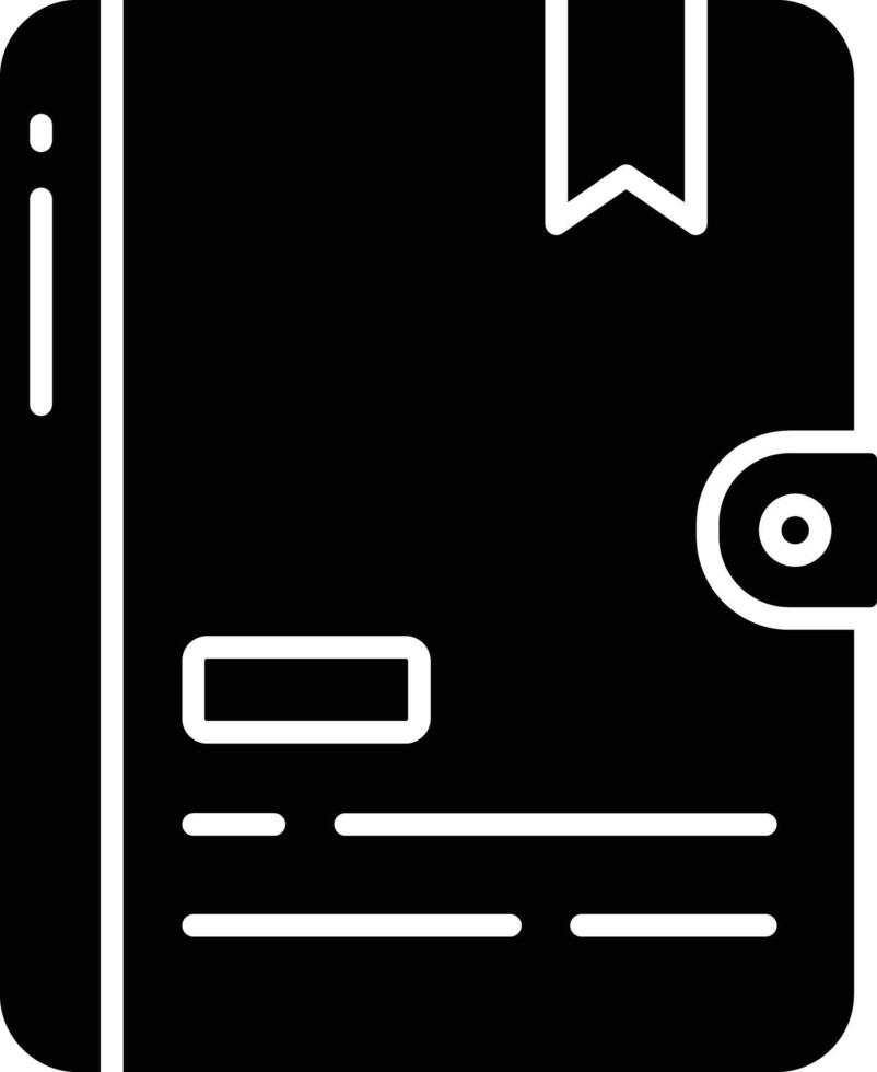 Note Book solid glyph illustration vector