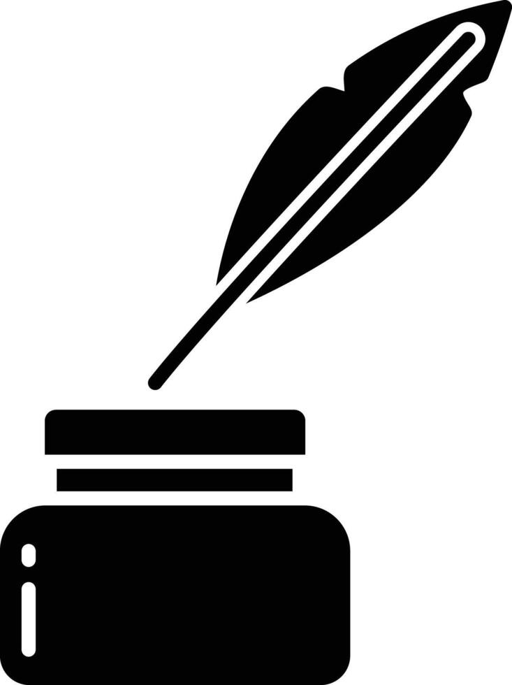 ink bottle solid glyph illustration vector