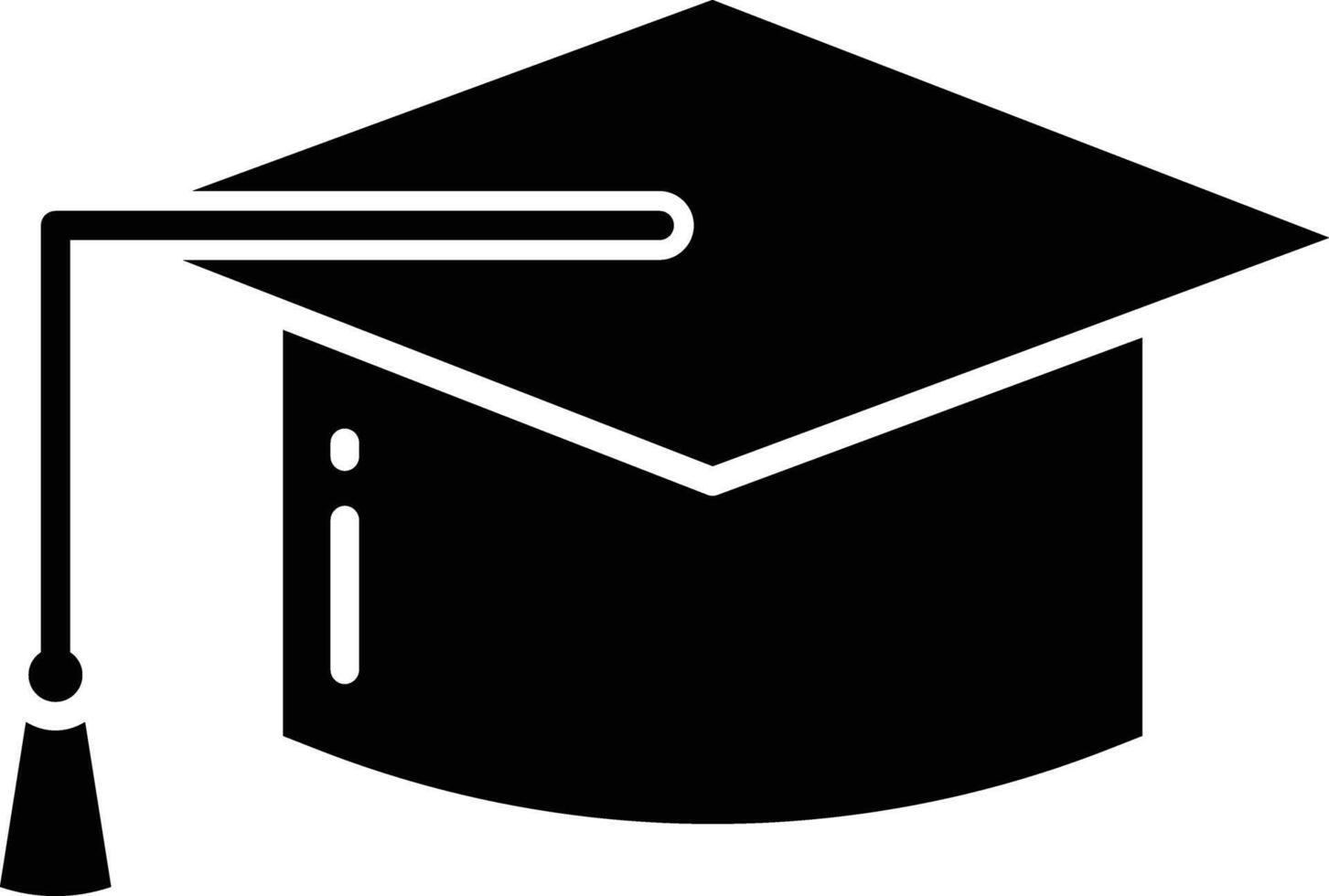 Education cap solid glyph illustration vector
