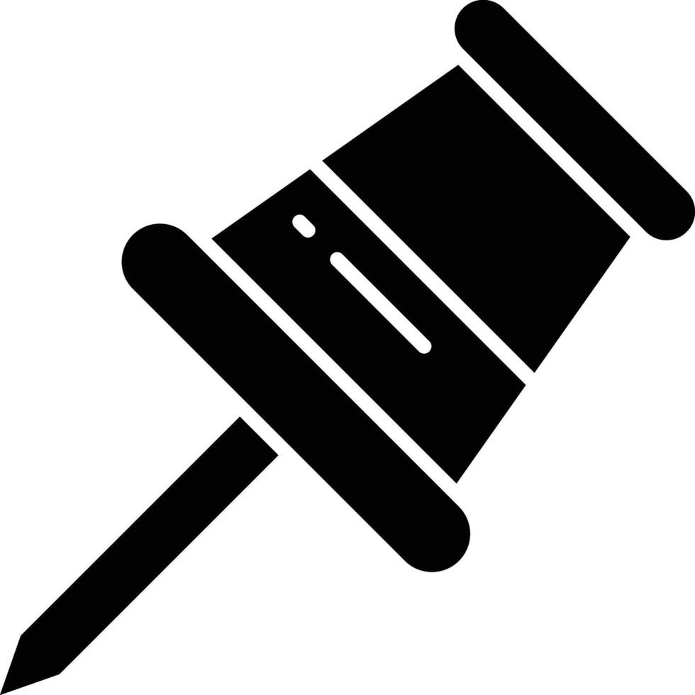 Push Pin solid glyph illustration vector