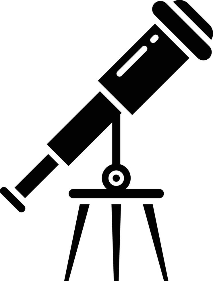 Telescope solid glyph illustration vector