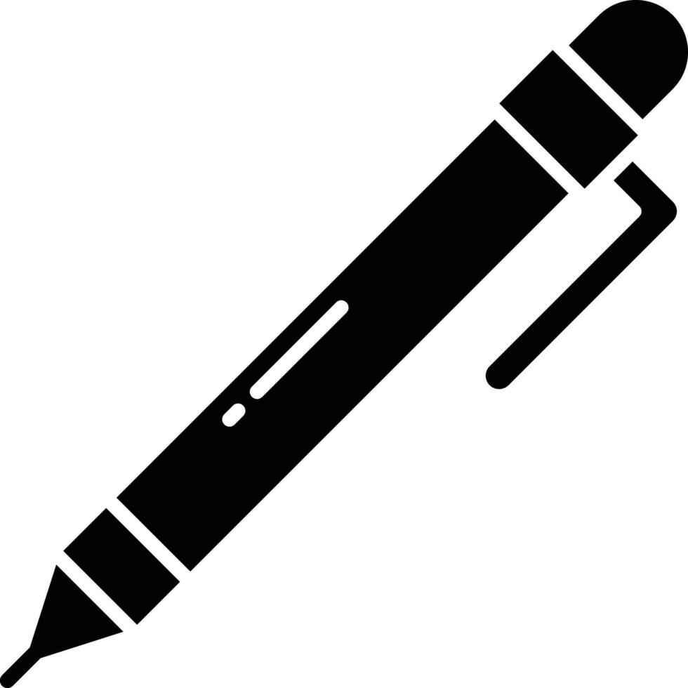 Pen solid glyph illustration vector