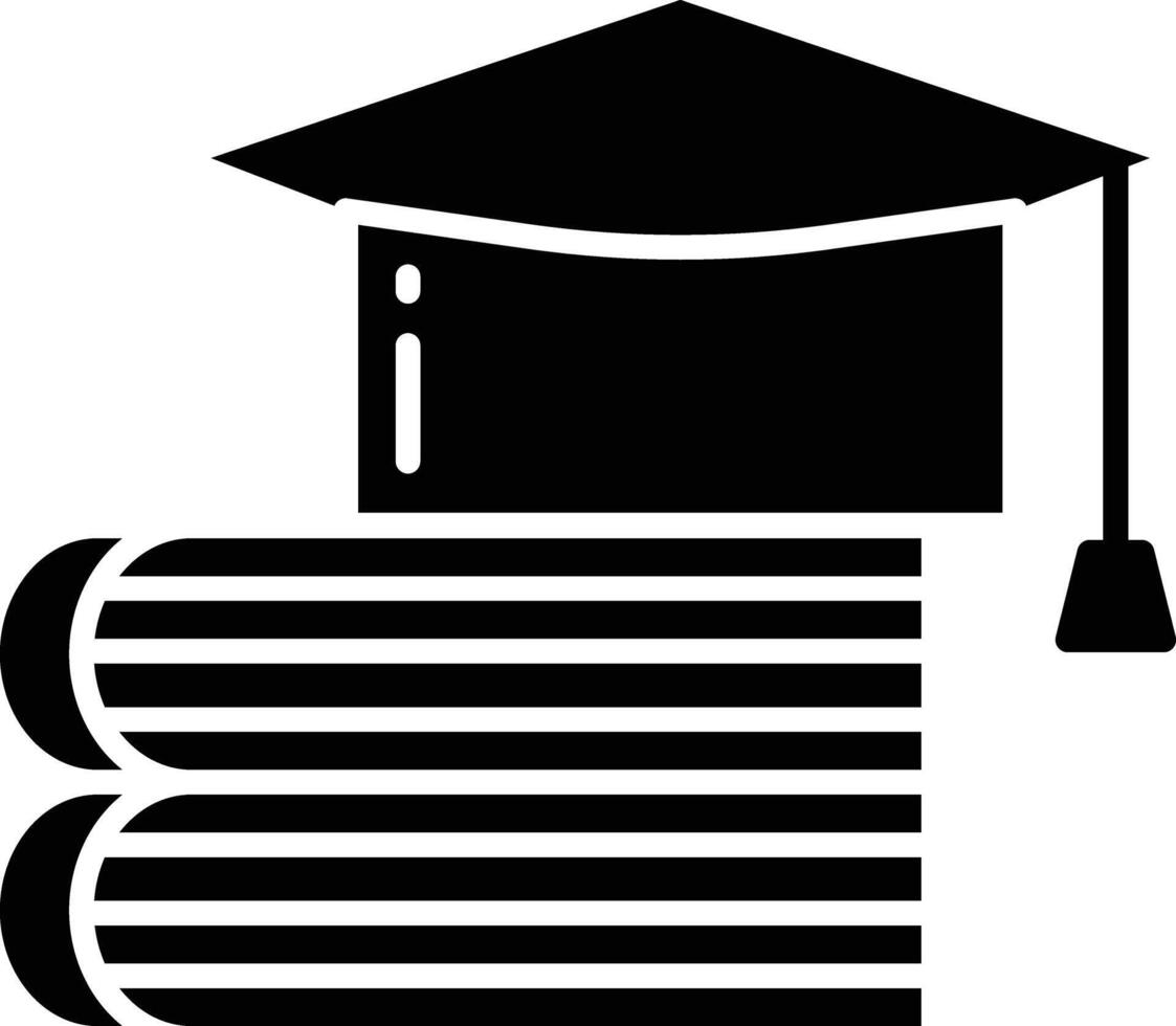 Education book solid glyph illustration vector