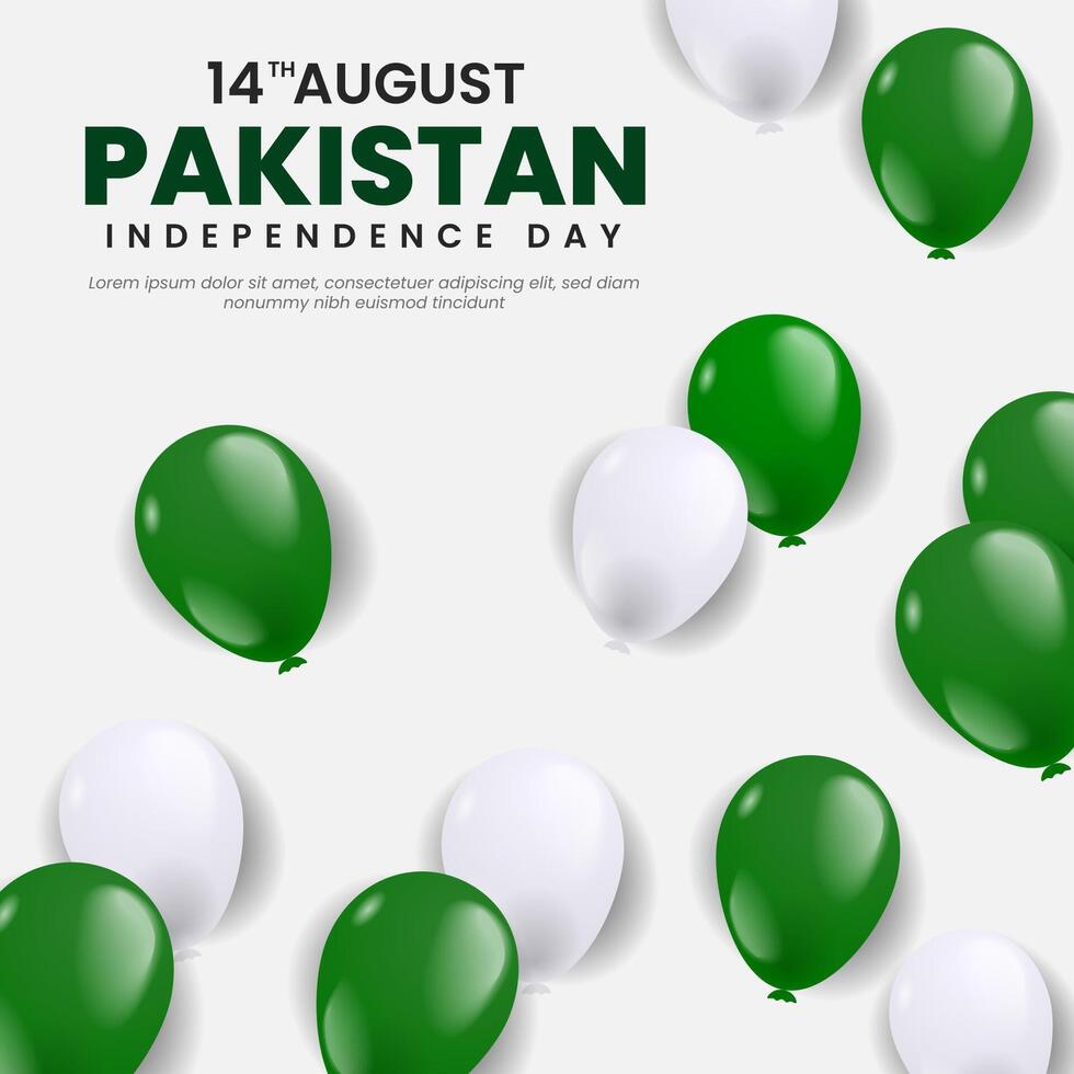 Illustration of Pakistan Independence Day background with balloons vector