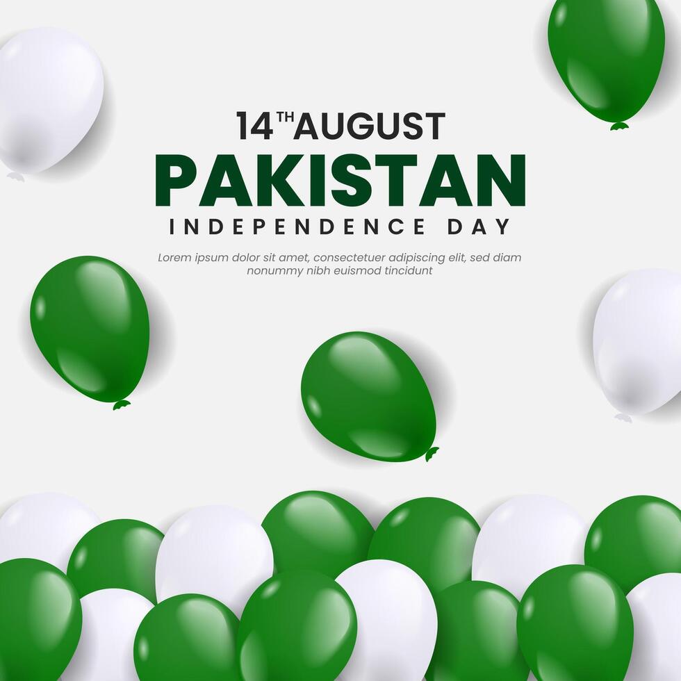 Illustration of Pakistan Independence Day background with balloons vector