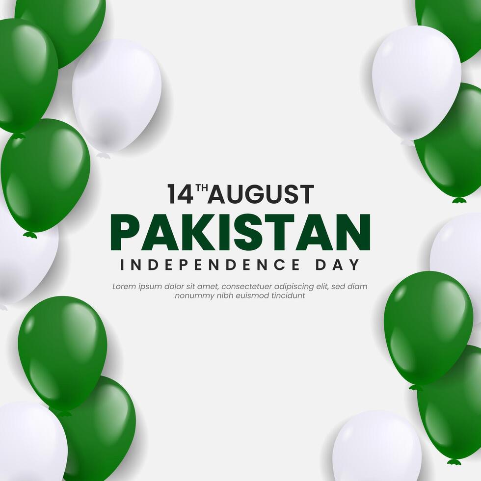 Illustration of Pakistan Independence Day background with balloons vector