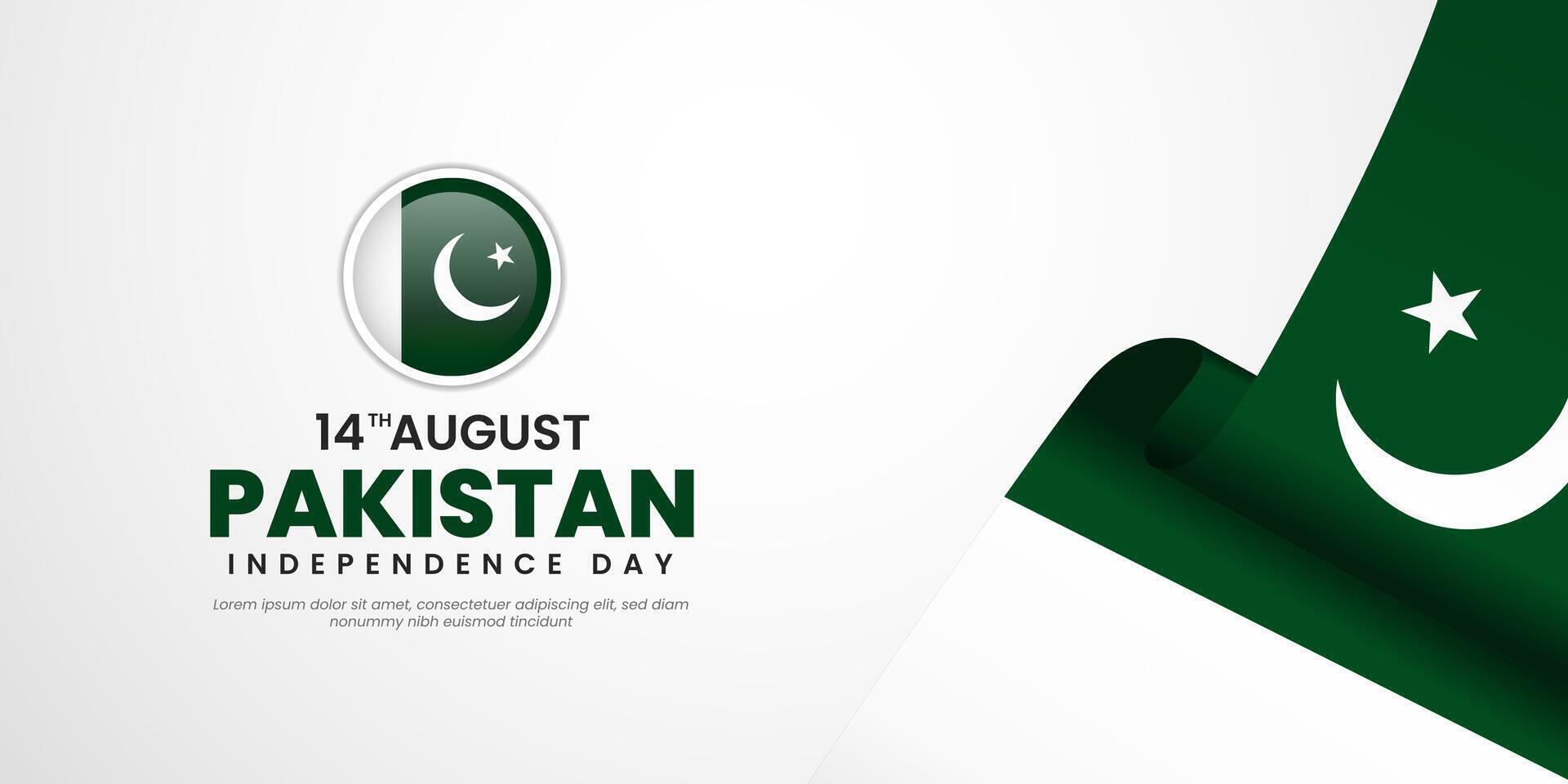 Pakistan Independence Day Background Design. Greeting Card, Banner, Poster. vector