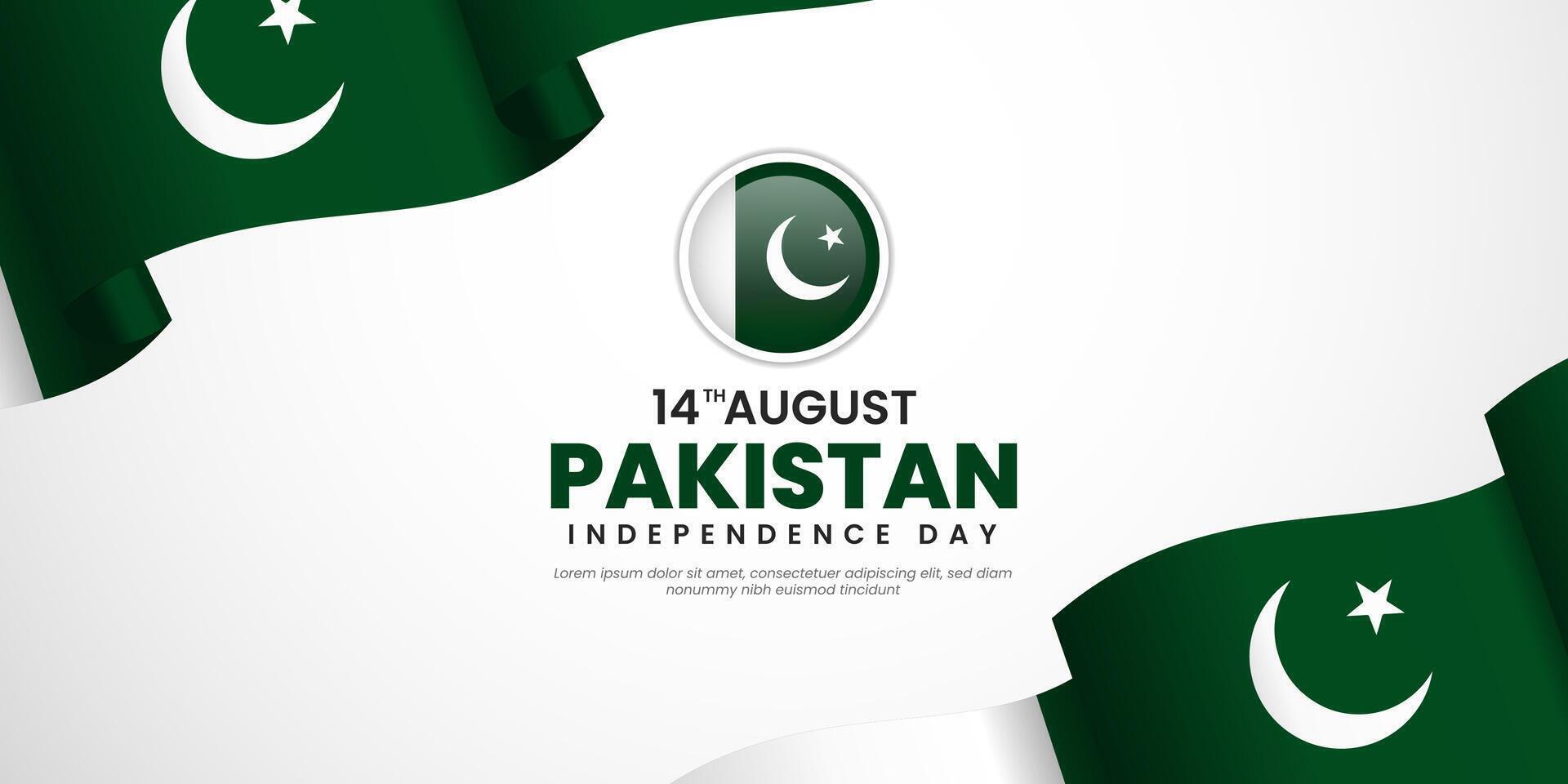 Pakistan Independence Day Background Design. Greeting Card, Banner, Poster. vector