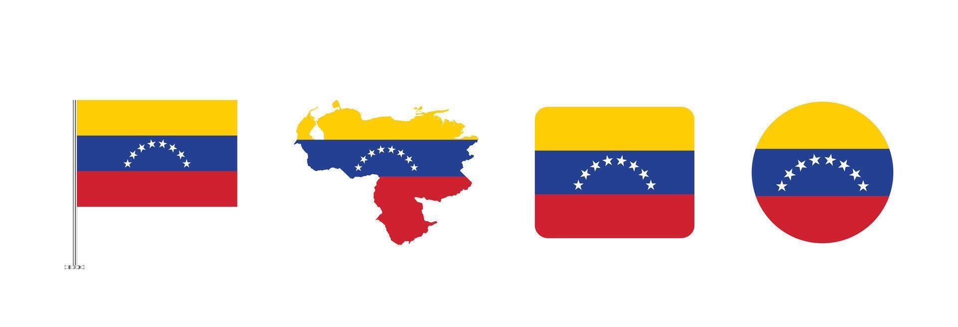 Venezuela flag. Set of Venezuela Flags Collection. vector