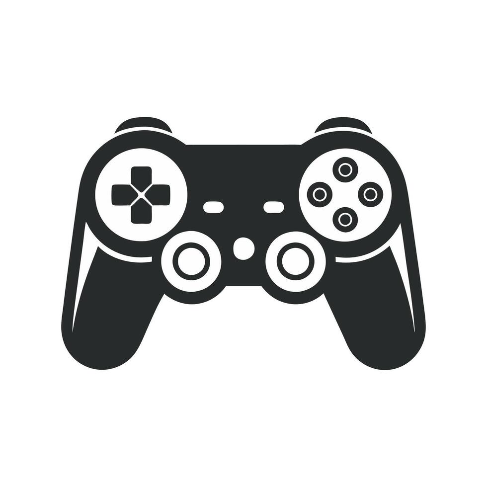 Black and white Game Controller Icon art Illustration vector