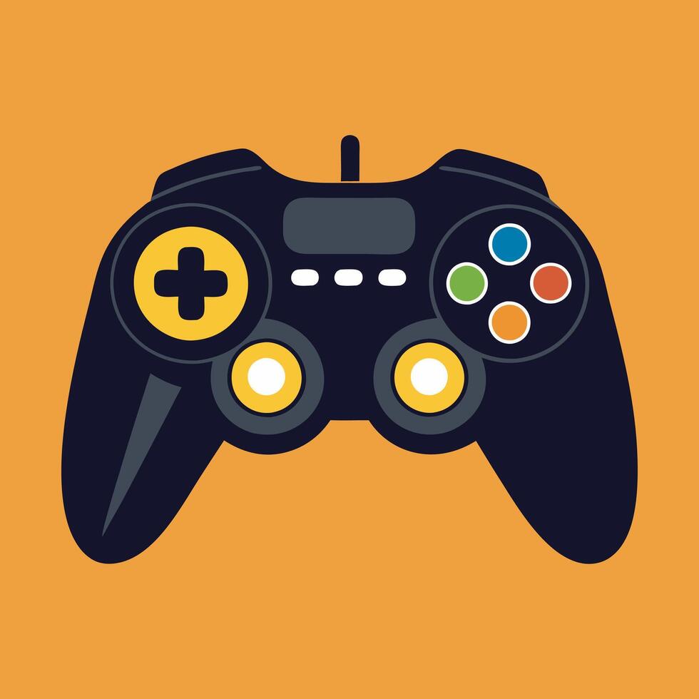 Colorful Game Controller Icon art Illustration. Retro Gaming Controller Detailed Art vector