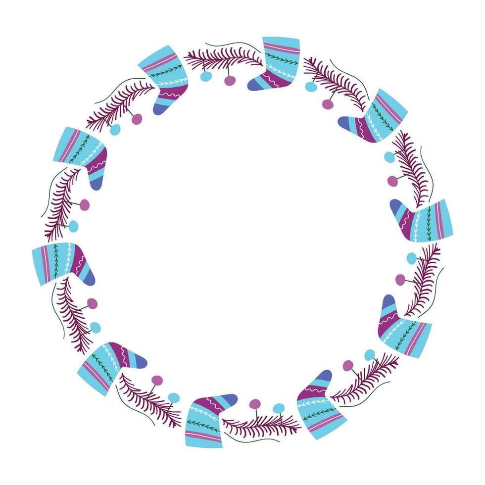 Frame template for christmas season celebration christmas wreath concept vector