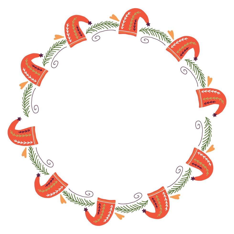 Frame template for christmas season celebration christmas wreath concept vector