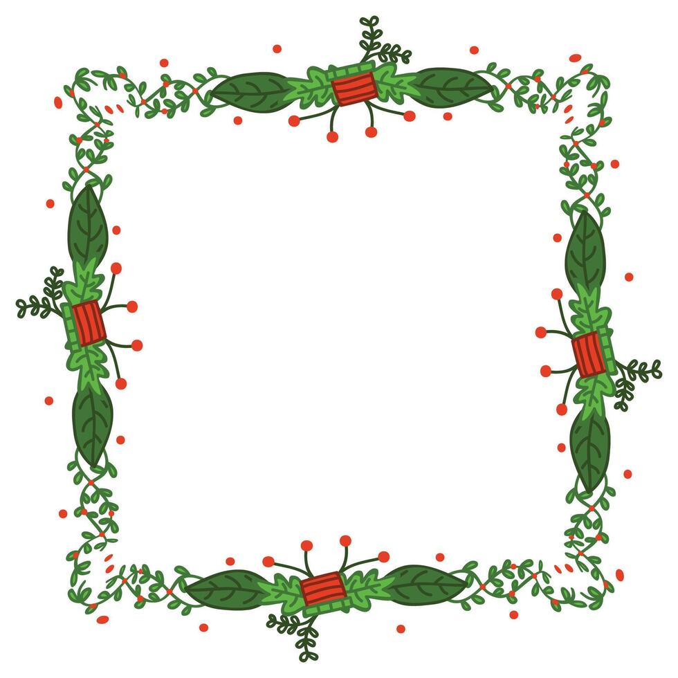 Frame template for christmas season celebration christmas wreath concept vector